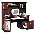 Sauder® Computer Desk With Hutch, 59 1/4"H x 59 1/2"W x 23 5/8"D, Classic Cherry