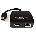 StarTech.com Travel Adapter for Laptops - HDMI and Gigabit Ethernet - USB 3.0 - Portable Universal Laptop Mini Docking Station 1 thumbnail image