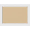 Amanti Art Cork Bulletin Board, 28" x 20", Tan, Blanco White Wood Frame