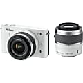Nikon J1 10.1 Megapixel Mirrorless Camera (Body with Lens Kit) - 10 mm - 30 mm (Lens 1), 30 mm - 110 mm (Lens 2) - White 1 thumbnail image