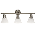 Lalia Home Essentix 3-Light Wall Mounted Vanity Light Fixture, 26-1/2”W, Alabaster White/Brushed Nickel