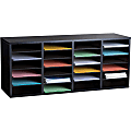 Alpine Adjustable 24-Compartment Literature Organizer, 16-5/16"H x 39-5/16"W x 11-13/16"D, Black