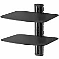 Peerless-AV® Dual AV Wall Shelf with Glass - Height Adjustable - 60 lb Load Capacity - 1 - Tempered Glass 1 thumbnail image