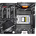 Aorus TRX40 AORUS MASTER Desktop Motherboard - AMD Chipset - Socket sTRX4 - Extended ATX - 256 GB DDR4 SDRAM Maximum RAM - DIMM, UDIMM - 8 x Memory Slots - Gigabit Ethernet - IEEE 802.11 a/b/g/n/ac/ax - 8 x SATA Interfaces 1 thumbnail image