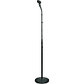 PylePro Universal Compact Base Microphone Stand with Adjustable & Pivotable Gooseneck - 60" Height - Glossy Black - Metal, Plastic - Black