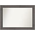 Amanti Art Non-Beveled Rectangle Framed Bathroom Wall Mirror, 29-1/2" x 41-1/2", Rustic Plank Gray