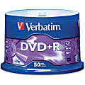 Verbatim® DVD+R Recordable Media Spindle, no valueGB/no value Minutes, Pack Of no value