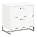 kathy ireland® Office by Bush Business Furniture Method 30"W Lateral 2-Drawer File Cabinet, White, Standard Delivery
