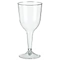 Amscan Plastic Wine Glasses, 10 Oz, Clear, 20 Glasses Per Pack, Case Of 2 Packs