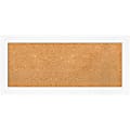 Amanti Art Rectangular Non-Magnetic Cork Bulletin Board, Natural, 33” x 15”, Cabinet White Narrow Plastic Frame