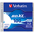 Verbatim BD-R XL 100GB 4X White Inkjet Printable, Hub Printable - 1pk Jewel Case - 100GB - 1pk Jewel Case