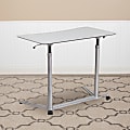 Flash Furniture 38"W Sit-Down/Stand-Up Ergonomic Computer Desk, Light Gray
