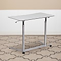 Flash Furniture 38"W Sit-Down/Stand-Up Ergonomic Computer Desk, Light Gray 1 thumbnail image