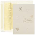 Custom Embellished Holiday Cards And Foil Envelopes, 5-5/8" x 7-7/8", Snowflake Neutrals, Box Of 25 Cards/Envelopes