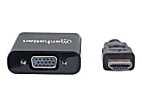 Manhattan HDMI Male to VGA Female Converter with Optional USB Micro-B Power Port - Retail Blister - HDMI/USB/VGA for Audio/Video Device, Notebook, Monitor, Projector - 8.66" - 1 x HDMI Male Digital Audio/Video - 1 x HD-15 Female VGA, 1 x Female Micro USB
