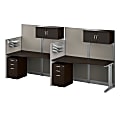 Bush Business Furniture Office in an Hour 2 Person Cubicle Workstations, Mocha Cherry, Standard Delivery