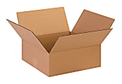 Partners Brand Flat Corrugated Boxes, 13" x 13" x 5", Kraft, Pack Of 25