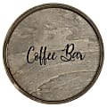 Elegant Designs Decorative Round Serving Tray, 1-11/16”H x 13-3/4”W x 13-3/4”D, Rustic Gray Wash Coffee Bar 1 thumbnail image