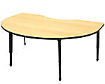 Marco Group Apex™ Series Adjustable Height Kidney Table, 30"H x 72"W x 48"D, Maple/Black