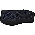 Adesso Tru-Form 150 3-Color Illuminated Ergonomic Keyboard, Black, AKB-150EB 1 thumbnail image