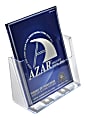 Azar Displays 1-Pocket Plastic Brochure Holders, Letter Size, 9-13/16"H x 9-3/16"W x 4-1/4"D, Clear, Pack Of 2 Holders
