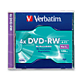 Verbatim DVD-RW 4.7GB 4X with Branded Surface - 1pk Slim Case - 4.7GB - 1 Pack