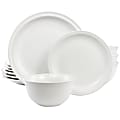 Gibson Home Siam 12-Piece Round Stoneware Dinnerware Set, White 1 thumbnail image