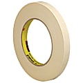 3M™ 202 Masking Tape, 3" Core, 0.5" x 180', Natural, Pack Of 6