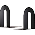 OIC® Steel Construction Heavy-Duty Bookends, Non-Skid, 10"H, Black, Set Of 2