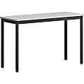 Lorell® Melamine/Steel Utility Table, 30"H x 48"W x 18-1/8"D, Gray/Black