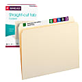 Smead® File Folders, Letter Size, Straight Cut, Manila, Pack Of 100