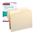 Smead® Manila File Folders, Letter Size, 1/2 Cut, Pack Of 100