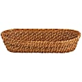 Martha Stewart Rattan Oval Bread Basket, 3"H x 6"W x 12-1/2"D, Brown 1 thumbnail image