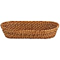 Martha Stewart Rattan Oval Bread Basket, 3"H x 6"W x 12-1/2"D, Brown
