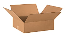 Partners Brand Corrugated Cartons, 20" x 18" x 6", Kraft, Pack Of 25