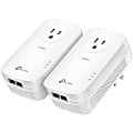 TP-Link® AV2000 2-Port 2000 Mbps Gigabit Ethernet Passthrough Powerline Starter Kit 1 thumbnail image