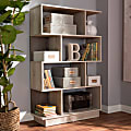 Baxton Studio Lowell 52"H Display Bookcase, Oak Brown 1 thumbnail image