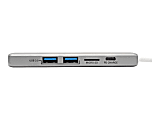 Eaton Tripp Lite Series USB C Docking Station Adapter, 4K @ 30 Hz, HDMI, Thunderbolt 3, PD Charging, Micro SD - Silver, USB Type C, USB-C, USB Type-C - Docking station - USB-C 3.1 / Thunderbolt 3 - HDMI - 1GbE