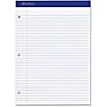 Ampad Perforated 3 Hole Punched Ruled Double Sheet Pad, Letter Size, 100 Sheets, White 1 thumbnail image