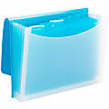 Smead Letter Expanding File - 8 1/2" x 11" - 7 Pocket(s) - 6 Divider(s) - Teal, Clear - 1 Each 1 thumbnail image