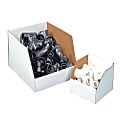 Partners Brand Jumbo Open Top Bin Boxes, 8" x 10" x 12", White, Pack Of 25