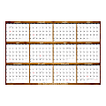 2024 SwiftGlimpse Designer Series Wet/Dry-Erase Laminated Yearly Wall Calendar, 36" x 24", Rustic Wood