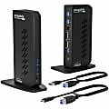 Plugable USB 3.0 and USB-C Dual 4K Display Docking Station with DisplayPort and HDMI for Windows and Mac - (Dual 4K DisplayPort & HDMI, Gigabit Ethernet, Audio, 6 USB Ports) Vertical