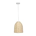 Elegant Designs Elongated Coastal Dome Pendant, 10"W, Natural Shade/Natural Base