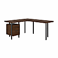 Bush Furniture Architect 60"W L-Shaped Desk With Drawers, Modern Walnut, Standard Delivery