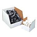 Partners Brand Jumbo Open Top Bin Boxes, 8" x 12" x 12", White, Pack Of 25