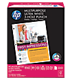HP 3-Hole Punched Multi-Use Printer & Copier Paper, Letter Size (8 1/2" x 11"), Ream Of 500 Sheets, 20 Lb, White 1 thumbnail image