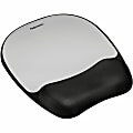 Fellowes Memory foam Mouse Pad/Wrist Rest- Silver Streak - Silver Streak - 1"x7.9"x9.3" Dimension - Silver - 9175801 1 thumbnail image