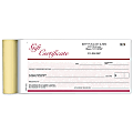 Custom Carbonless Pre-Formatted 2-Part Business Forms, Gift Certificate Book, 7" x 3-5/8", White/Canary, 50 Sets Per Book, Box Of 5