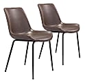 Zuo Modern Byron Dining Chairs, Brown/Black, Set Of 2 Chairs